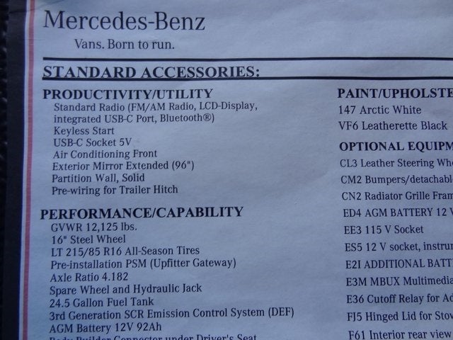 2022 Mercedes-Benz Sprinter 4500 Standard Roof V6